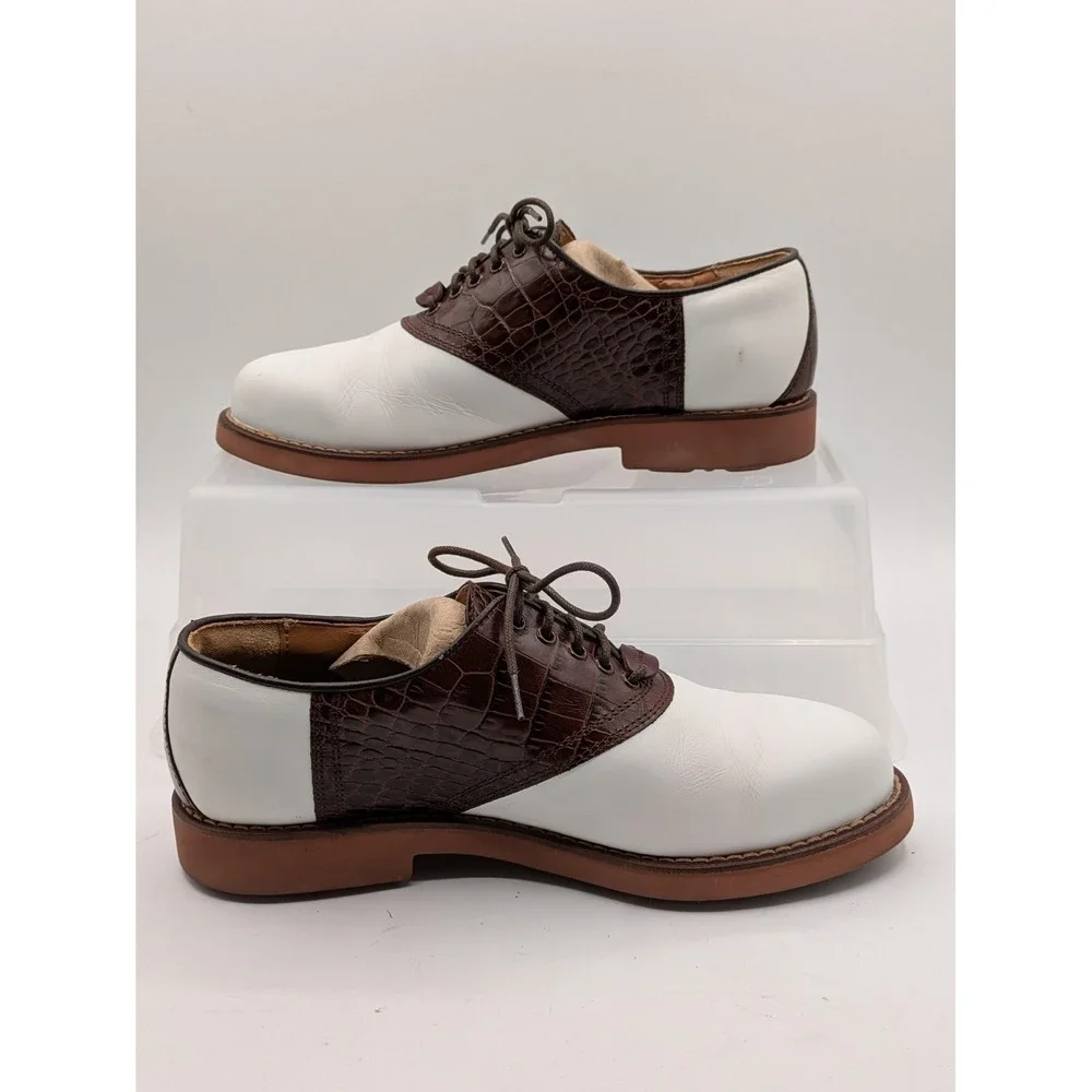 Polo Golf Ralph Lauren Golf Shoes Mens 8 Brown White Leather WA4861 Portugal